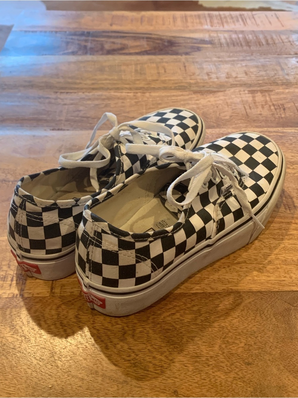 Checkerboard Vans with 1” Platform Soles